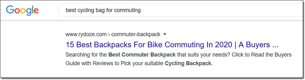 Google Cycling Backpacks Search Results