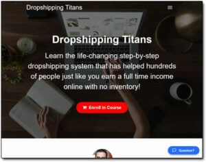 Dropshipping Titans Website Screenshot